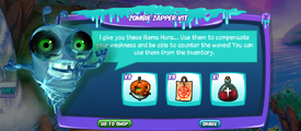 The good Halloween spirit, gives you some special items to resist the attacks.